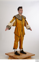  Photos Man in Historical Dress 17 16th century Medieval clothing a poses brown suit whole body 0008.jpg
